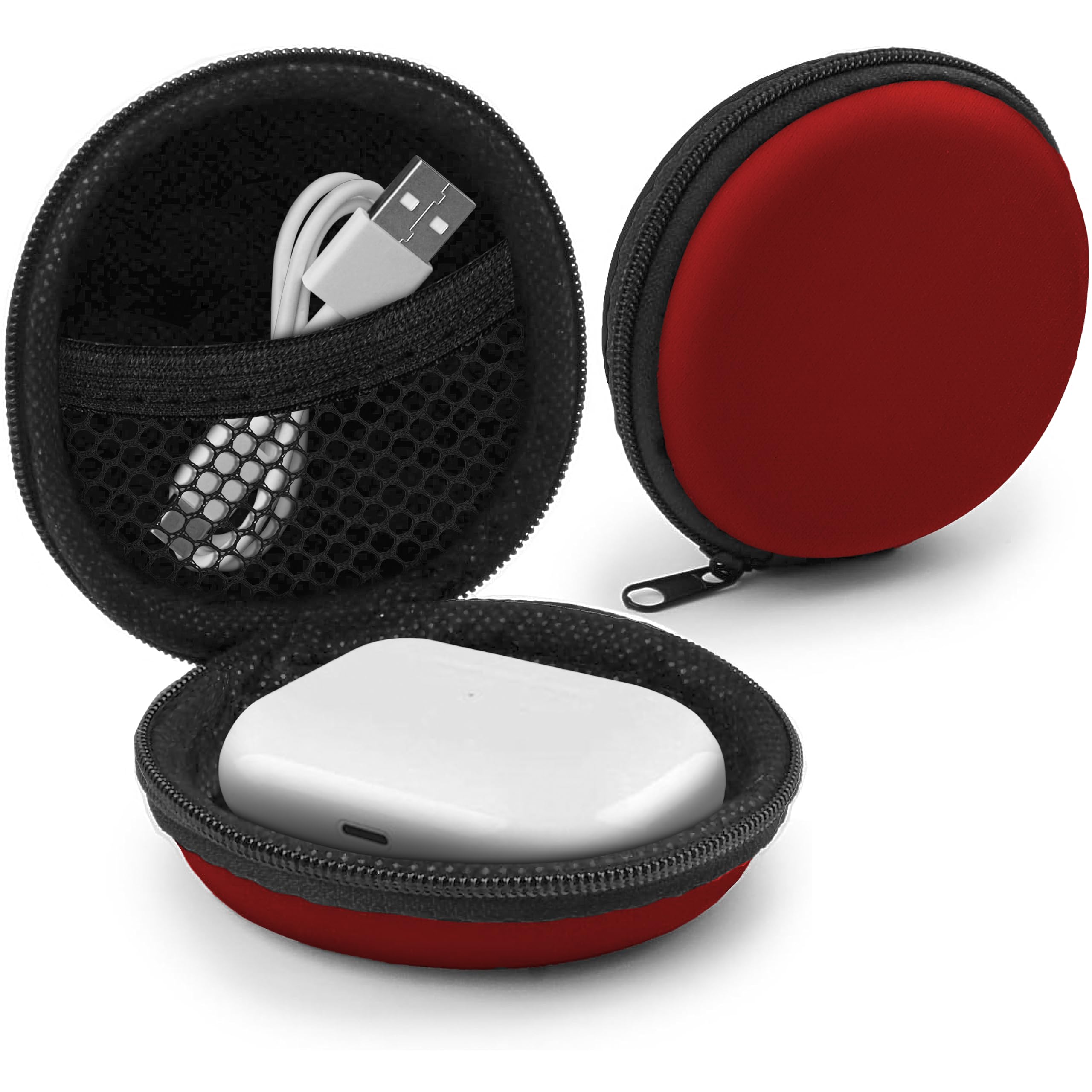 MyGadget Kopfhörer Aufbewahrung [ 8 x 8 cm ] - Mini Tasche Schutztasche Transport Box - Zubehör für z.B. In Ear Case Ohrhörer | Apple Airpods | USB Sticks