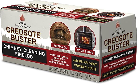 Pine Mountain Creosote Buster Chimney Cleaning Safety Firelog 3.5Lb Log Brown 1 Count, 4152501500