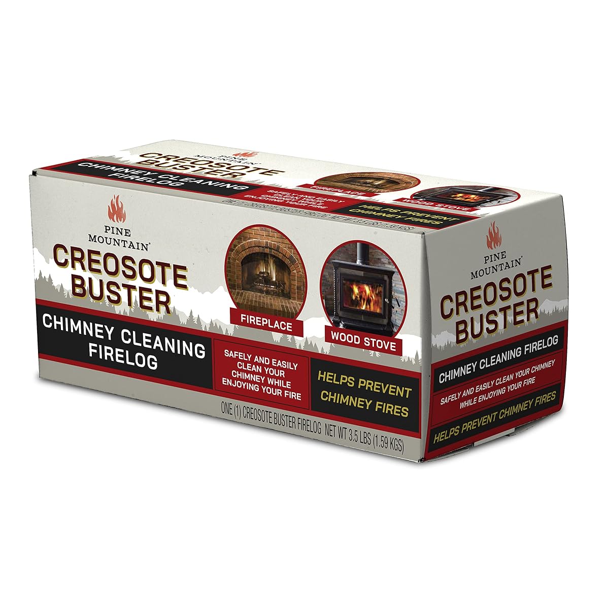 Pine Mountain Creosote Buster Chimney Cleaning Safety Firelog, 1 Log