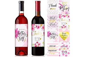32 Pieces Mother's Day Wine Bottle Label Stickers Mother's Day Gift for...
