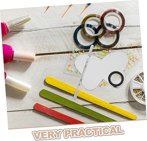 2sets Stainless Steel Makeup Mixing Palette Spatula Cosmetic Blending Tool for Foundation Nail Polish and Art for