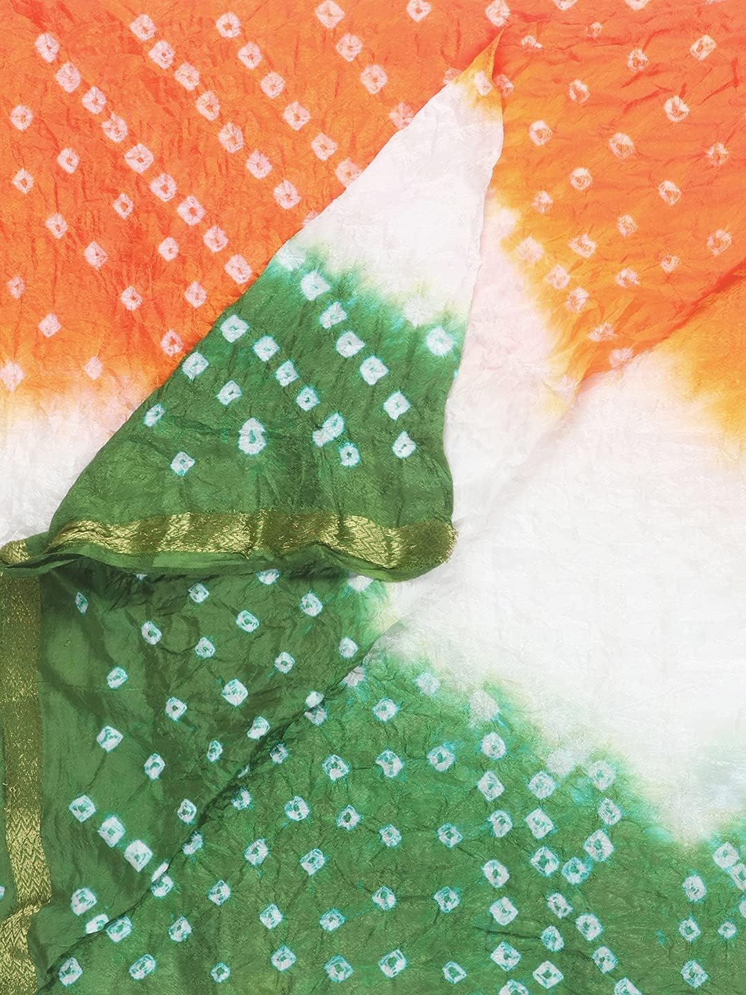 Women's Tricolour Tiranga Silk Dupatta