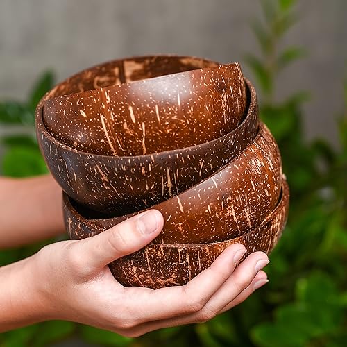 Miniatura 2 de Natural Craft - Juego de cuencos y cucharas de coco (juego de 4)