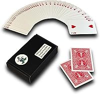 Vista 15 de Ted's Sterling Magic Kit de truco de bicicleta unidireccional con 52 tarjetas idénticas, corazones de espalda roja (Queen)