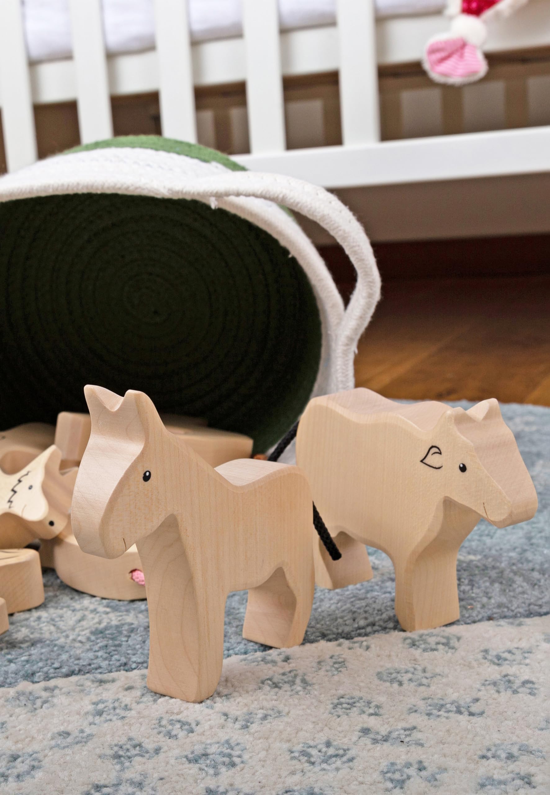 Sigikid 7-TLG. Bauernhof Holztiere Set Tierfiguren Holzspielzeug