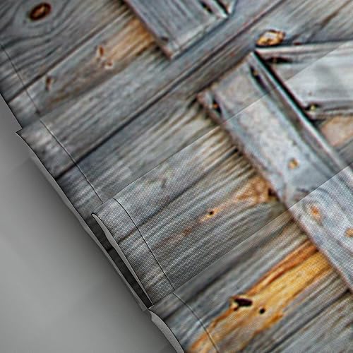 Miniatura 6 de Juego de cortinas de ducha para puerta de granero antiguo con alfombras antideslizantes, tapetes rústicos de madera para puerta de garaje, tapetes