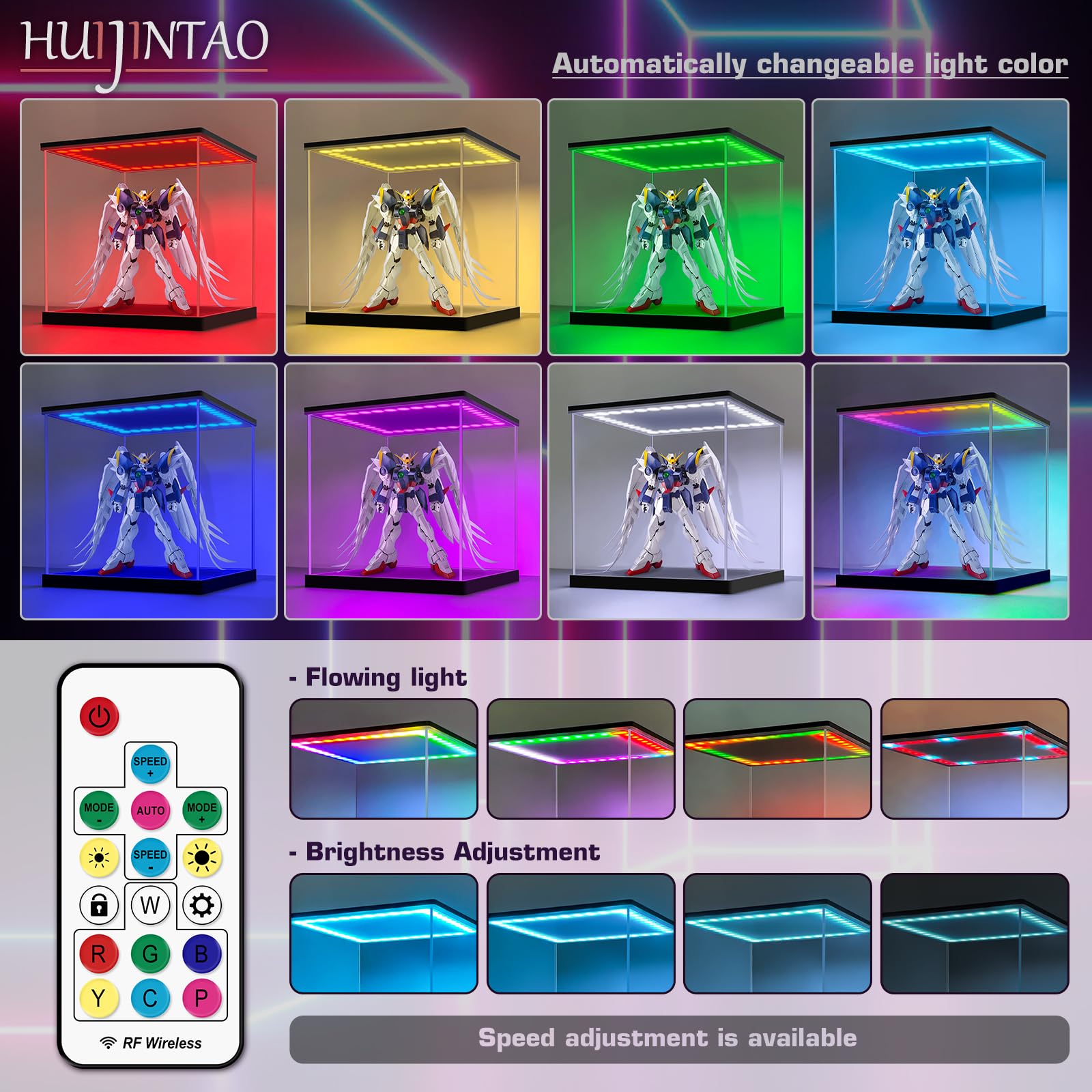 Huijintao Acrylic Display Case with RGBW Color Changing LED Light - Image 3