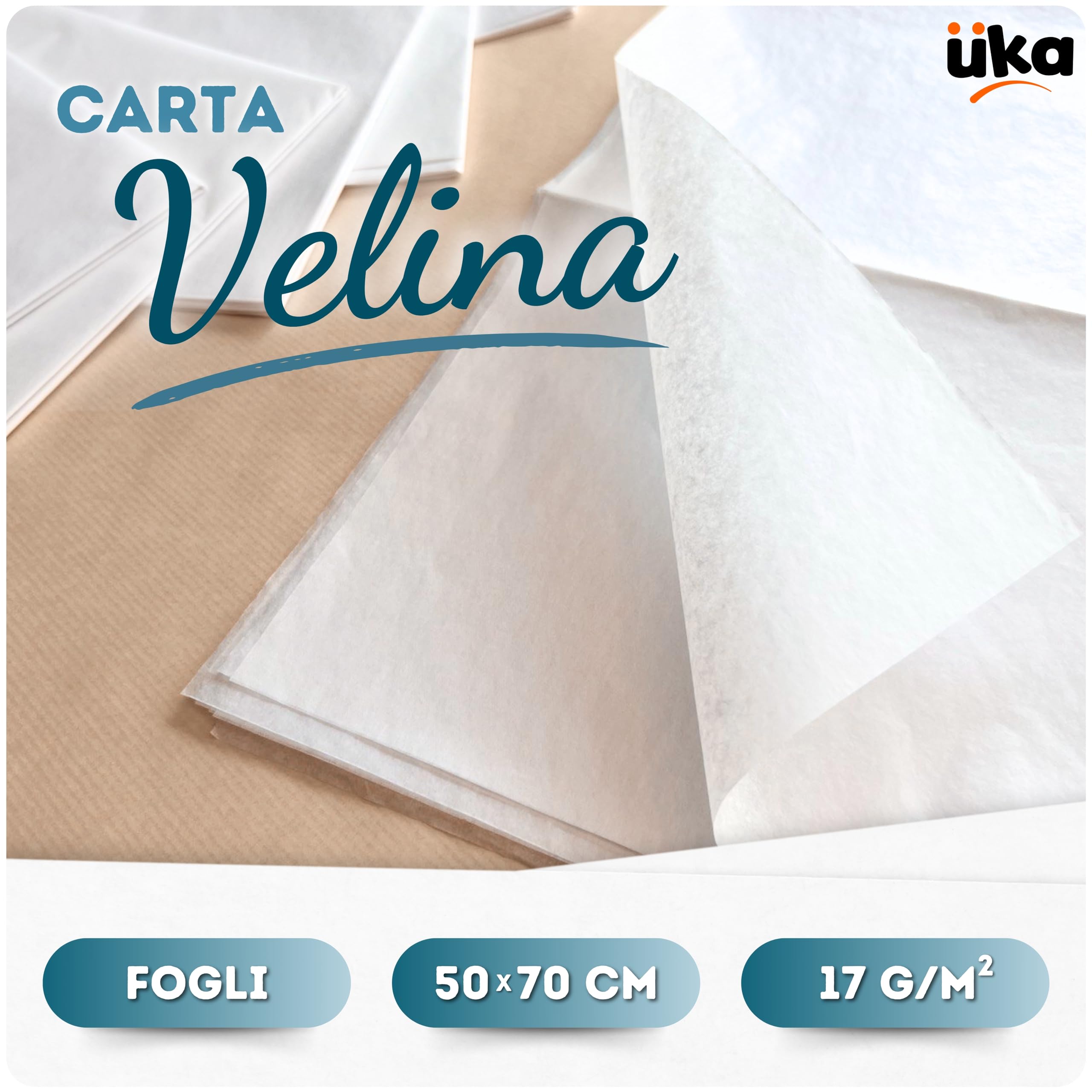 KARAVI Carta Velina Bianca 500 Fogli | Formato Grande 50x75 Cm | Senza Acidi E Resistente | Per Imballaggi, Regali, Artigianato E Traslochi