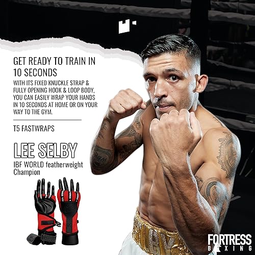 Miniatura 5 de Fortress Boxing Envolturas para hombres y mujeres  Soporte de muñeca para kickboxing, Muay Thai, MMA y deportes de lucha de puños, envolturas