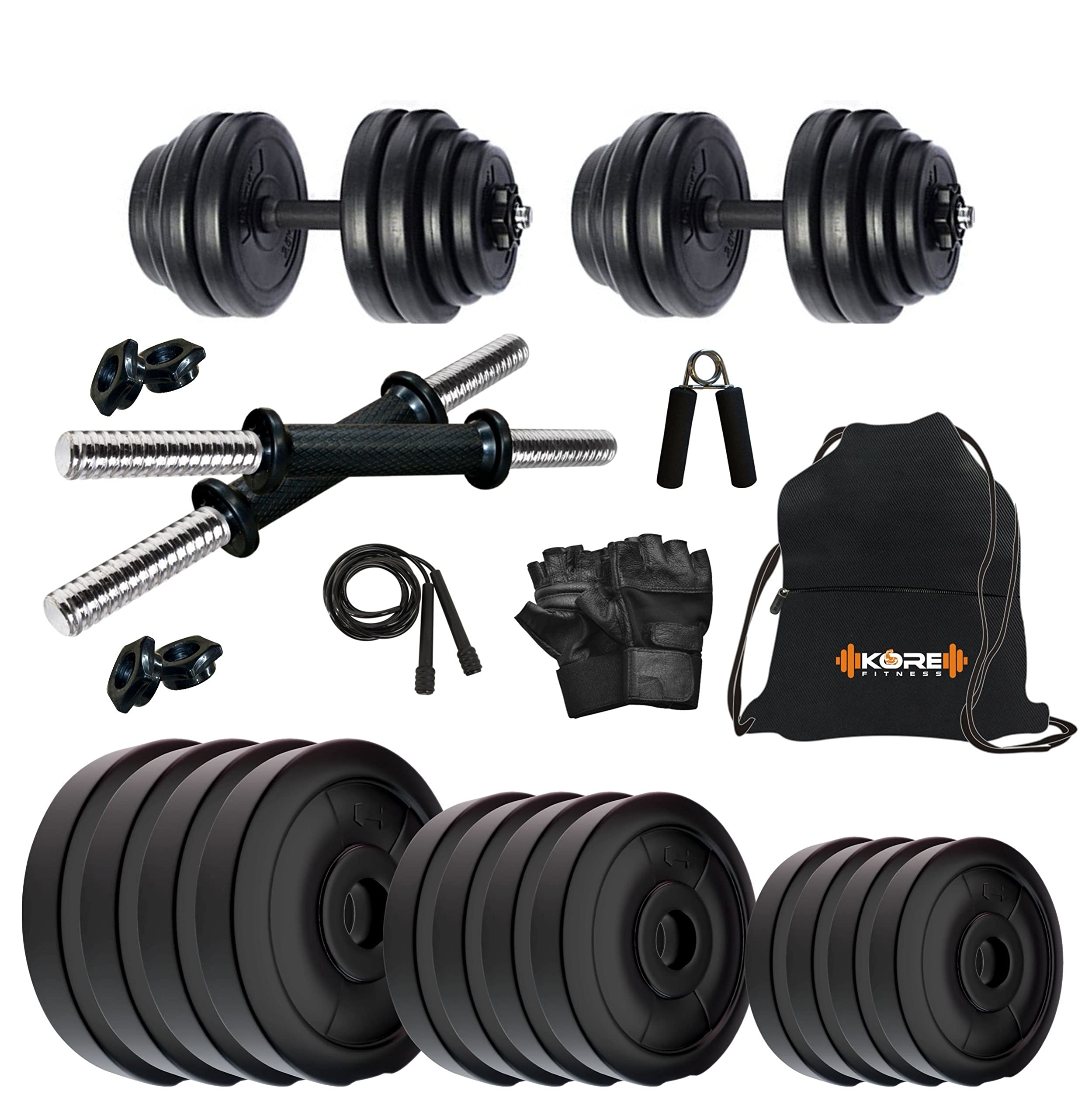 Kore PVC DM-40KG (2 KG x 4 = 8 KG + 3 KG x 4 = 12 KG + 5 KG x 4 = 20 KG) Combo 4 Dumbbells Set, Multi (B098QDBXVL) Amazon Price History, Amazon Price Tracker