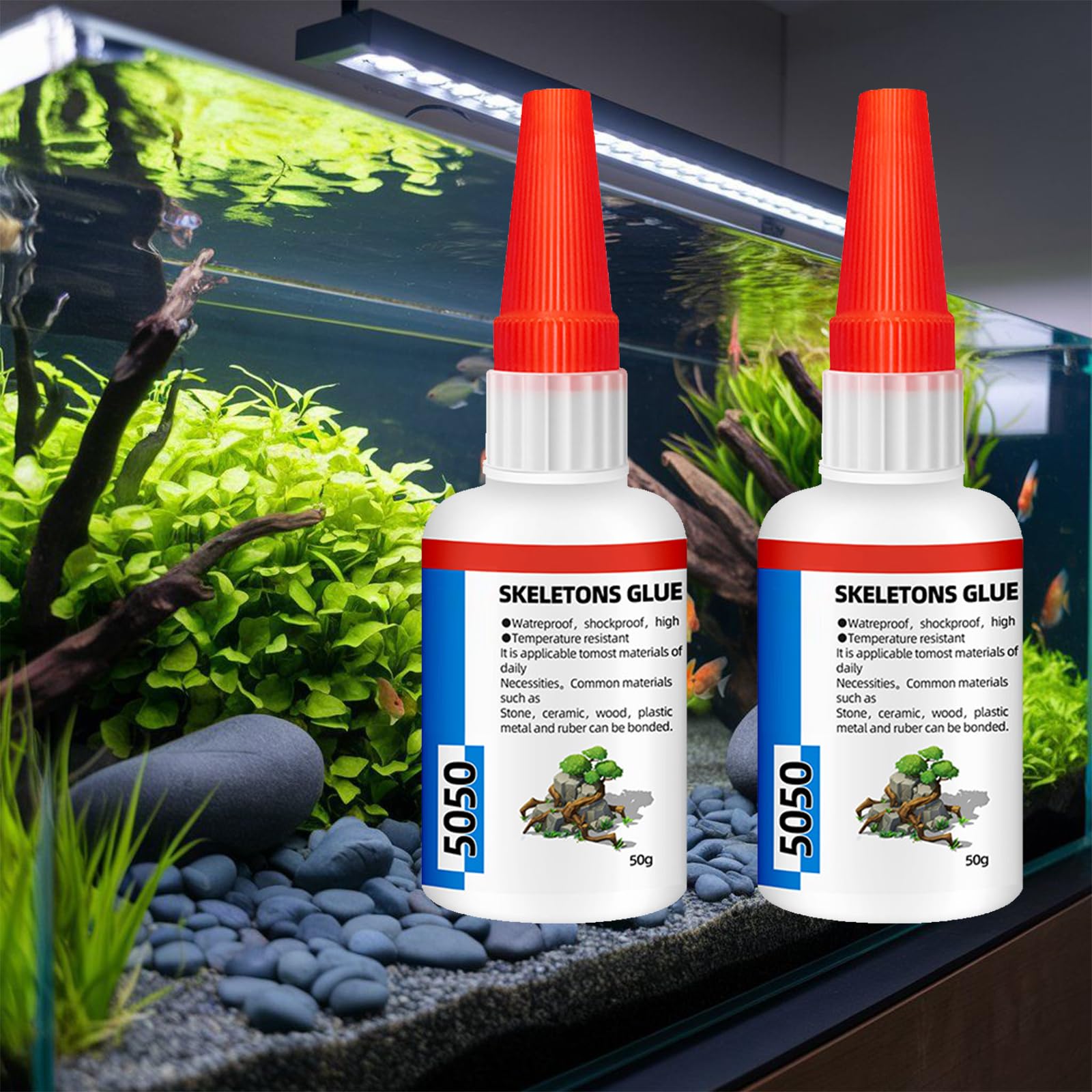 Colle Aquarium,Colle Plantes Aquarium,Colles Aquascaping,Colles Ultra Fluide Plantes Aquarium,pour Corail,Pierre,Bois Attendez (2pc50g)