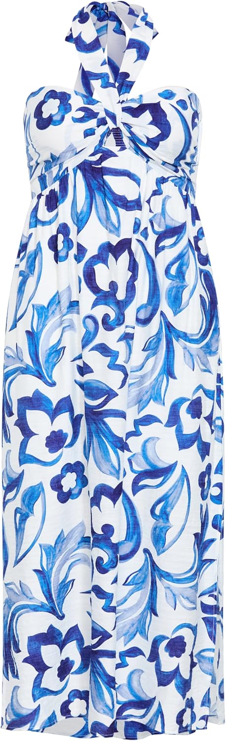 City Chic Plus Size Dress - Peta Serene Print Maxi