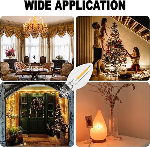 Miniatura 6 de C7 0.6W 2700K con bombilla LED estándar E12 Candelabro, luz nocturna de repuesto, paquete de 6