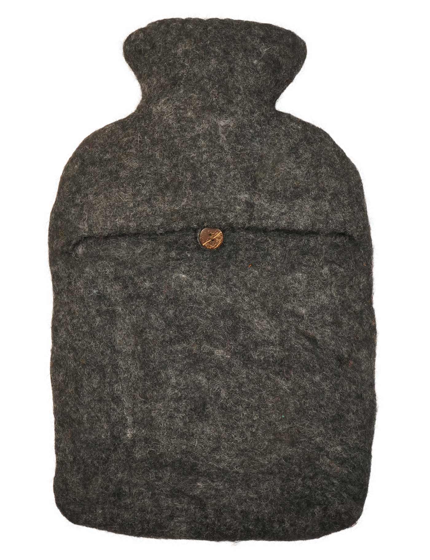 Pachamama Bouillotte 100 % feutrée à la main et bouillotte de 2 litres – Broderie de fleurs multicolores faites à la main Commerce équitable Multicolore Thermique