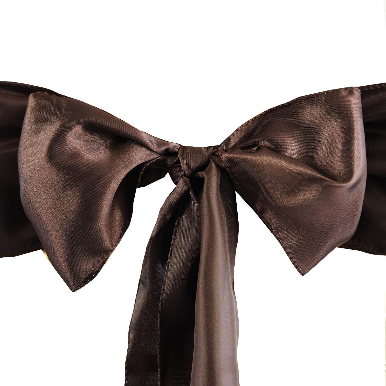 BalsaCircle 50 Chocolate Brown Satin Chair Sashes Bows Ties for Wedding Decorations Party Supplies Events Chair Covers Decor Banquet Reception