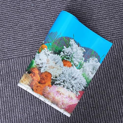 Miniatura 8 de iplusmile Papel de pared 3D, pegatinas 3D fondo de acuario 3D, fondos de pantalla 3D de 10 galones de fondo de pecera de doble cara, adhesivo