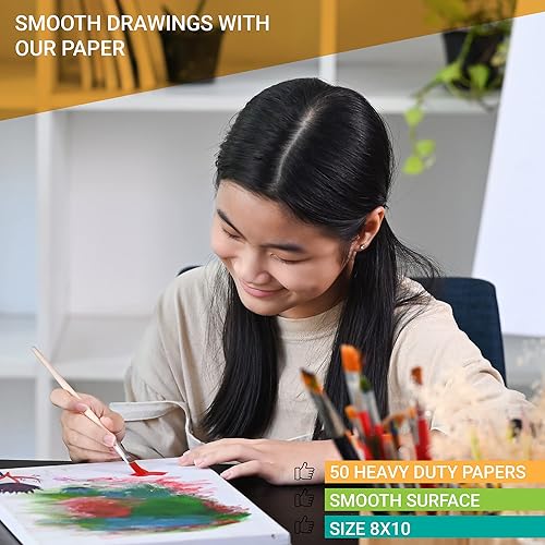 Miniatura 5 de Juego de pintura de acuarela para niños, 16 paletas de mezcla de pintura de acuarela viva, almohadilla de papel y 8 pinceles, pintura de acuarela