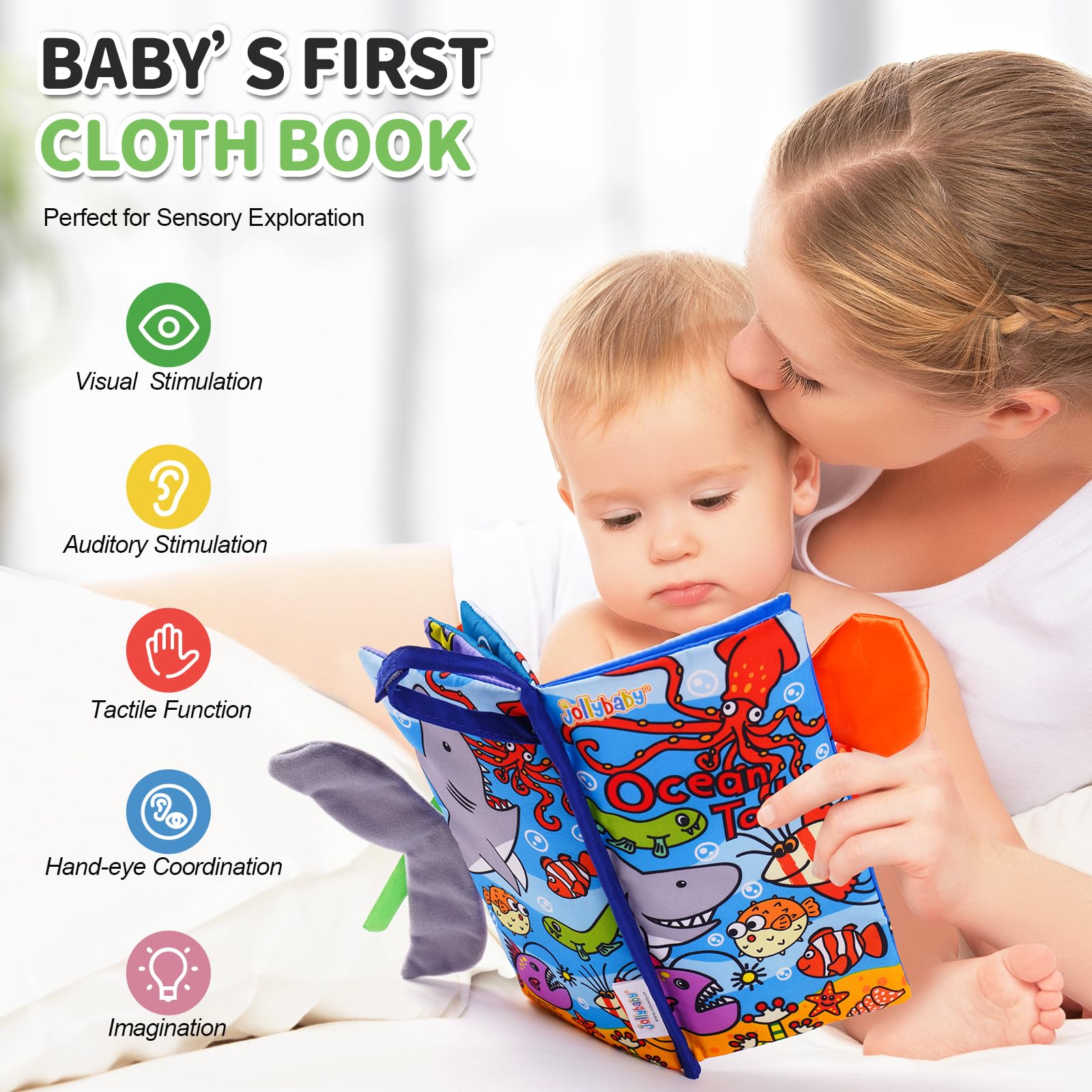 Amazon.com : Jollybaby Baby Cloth Books, Touch & Feel Crinkle Soft