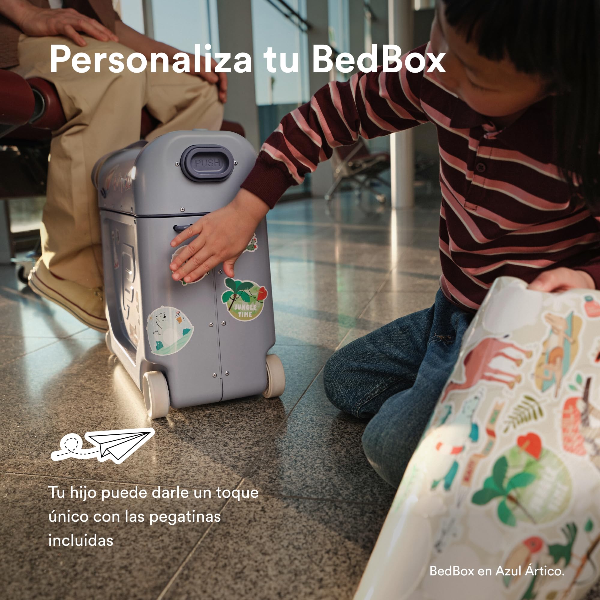 Stokke JetKids Pack de Viaje - Incluye Maleta Montable BedBox y Mochila - Ideal para Niños de 2 a 7 Años (hasta 35 kg)