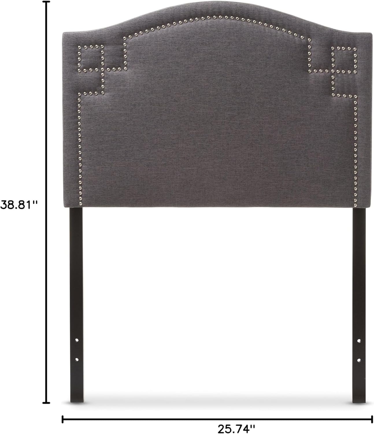 Baxton Studio Aubrey Modern and Contemporary Dark Grey Fabric Upholstered Twin Size Headboard