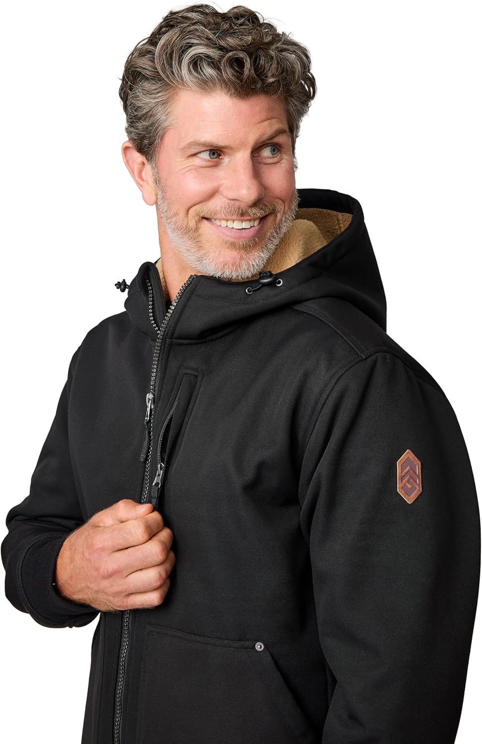 Free Country Men's Softshell Winter Coat Jacket Water & Wind Resistant Sherpa Insulated and Warm Fleece Lined-River Burly