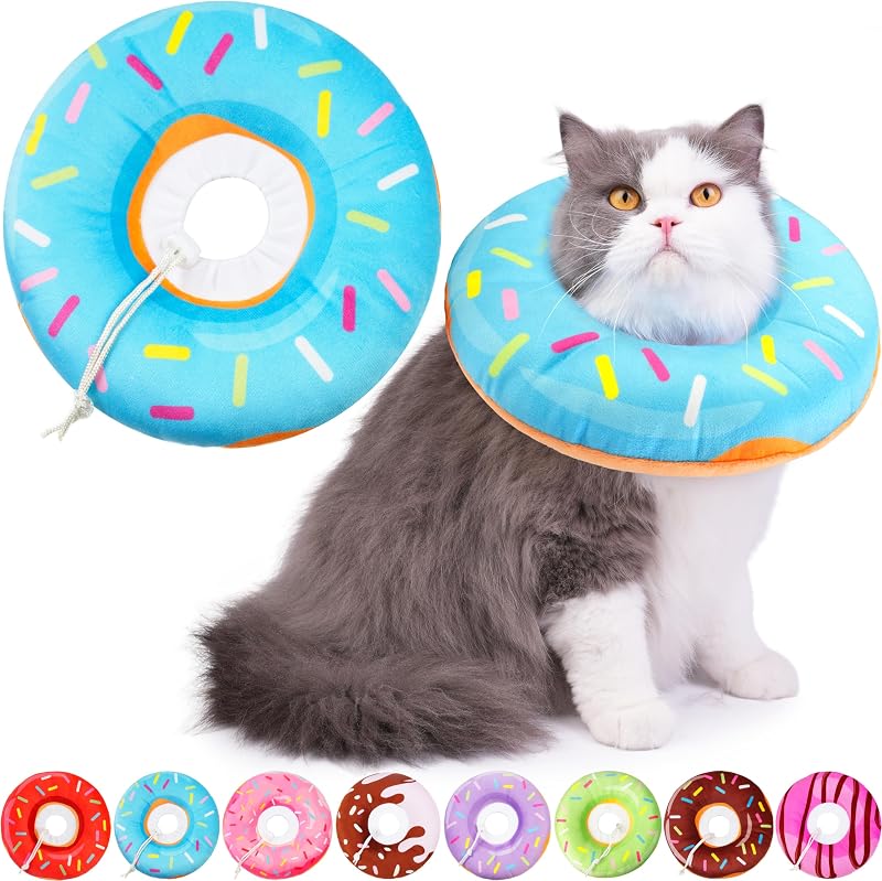Colar de Recuperação Macio para Gatos Hpetppy em Formato de Donut, Ajustável – 324 g