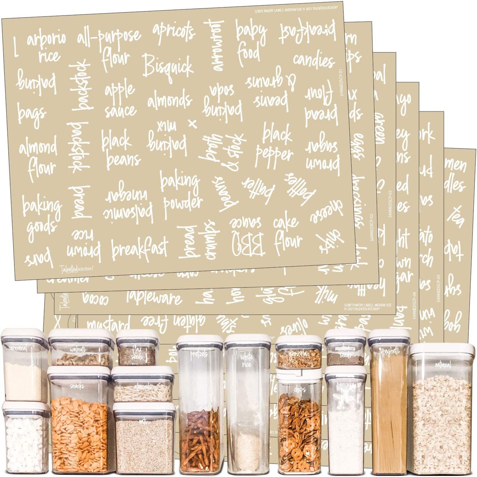 Buy Talented Kitchen 375 Pantry Labels for Food Containers, Preprinted