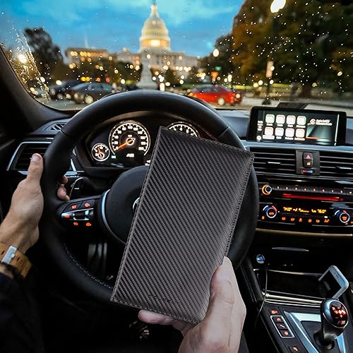 Miniatura 5 de Soporte para tarjeta de registro y seguro de automóvil, organizador de compartimento para documentos, guantera, funda esencial para automóvil, para