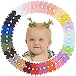 doboi 50PCS 2\'\' Baby Hair Bows Clips Fully Lined Grosgrain Boutique Solid Ribbon Mini Bows for Girls Teens Infants Kids Toddlers Newborn