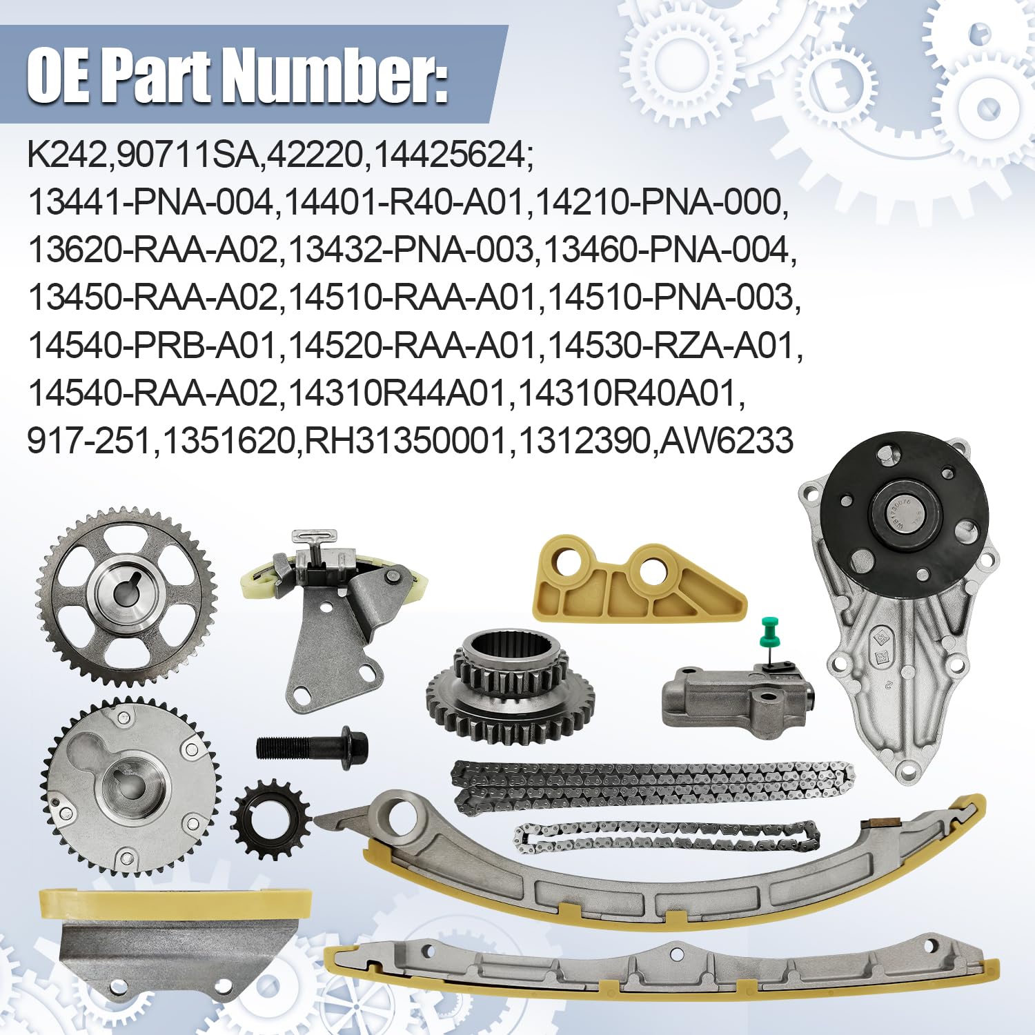 Kit Cadena De Tiempo Timing Chain Kit For Acura Honda ILX Accord Civic Crosstour CR-V 2.4 K24 144Cu E Camshaft Kit - Foto 7