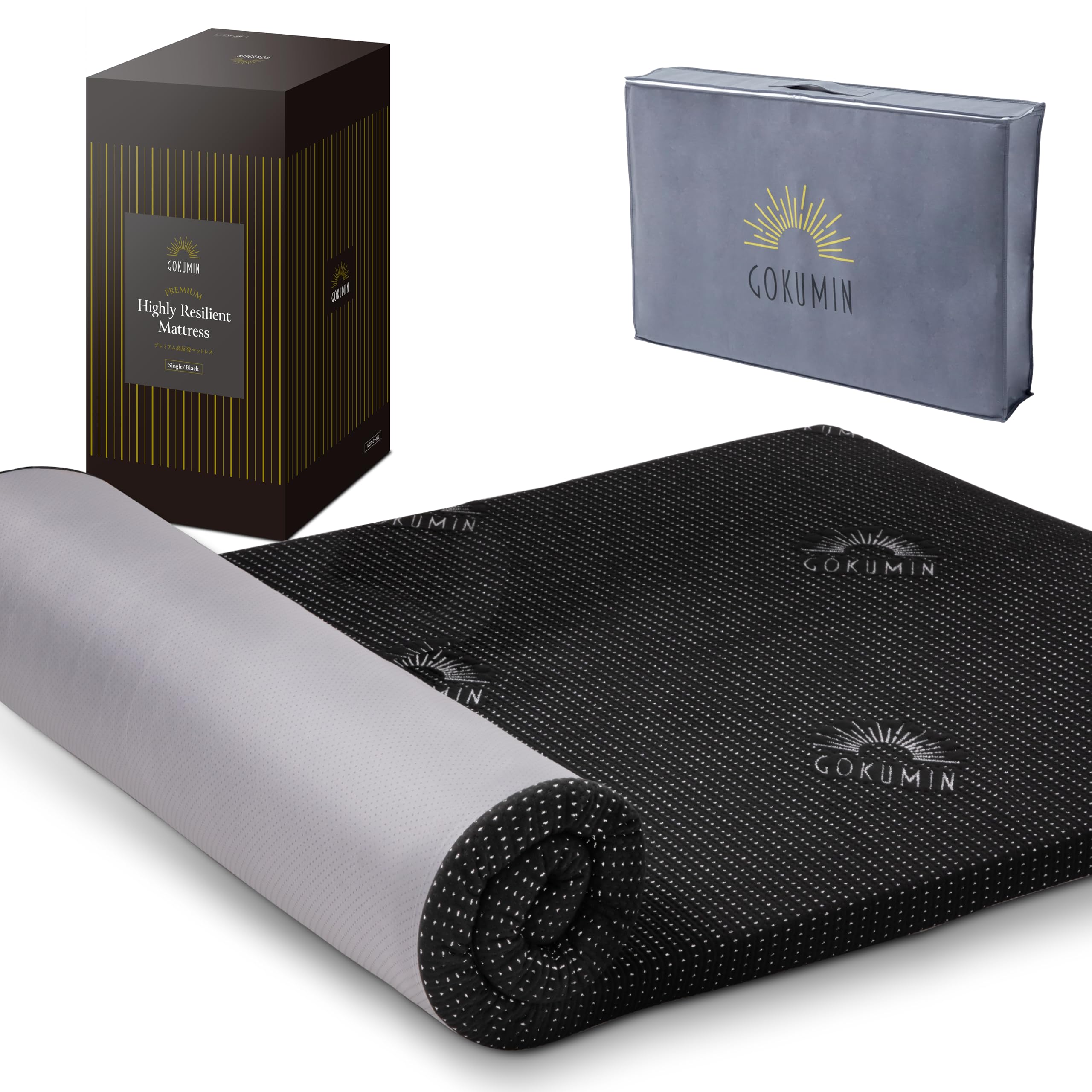 GOKUMIN マットレス シングル 高反発 厚さ5cm 抗菌防臭 高耐久 トッ…