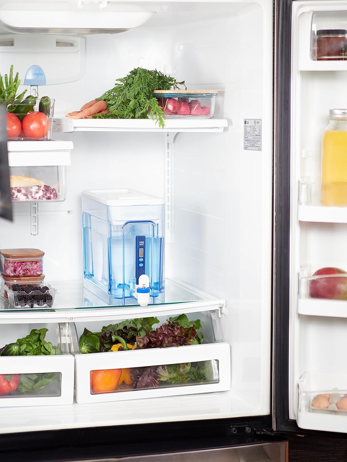 ZeroWater 32-Cup Ready-Read 5-Stage Water Filter Dispenser with Instant Read Out - 0 TDS for Improved Tap Water Taste - IAPMO Certified to Reduce Lead, Chromium, and PFOA/PFOS