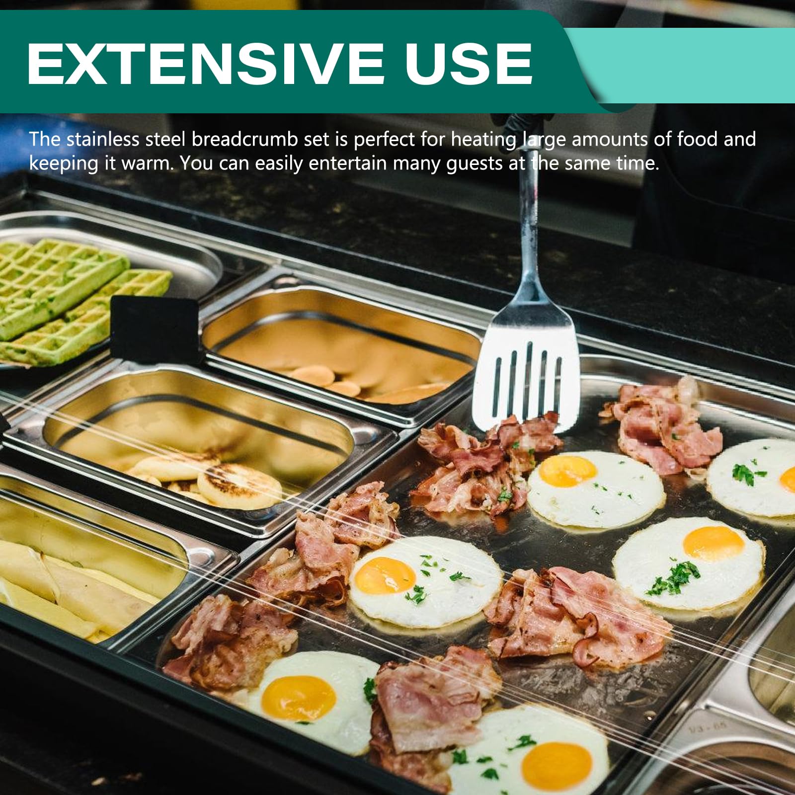 Bordeag Lot De 3 Bac De Cuisson En Inox 1/3 Bac Inox 32,5x17,5x6,5cm Plat Rectangulaire Ensemble De Récipients En Acier Inoxydable Bols À Paner Avec Couvercle Récipient Gastronorme Pour Nourriture
