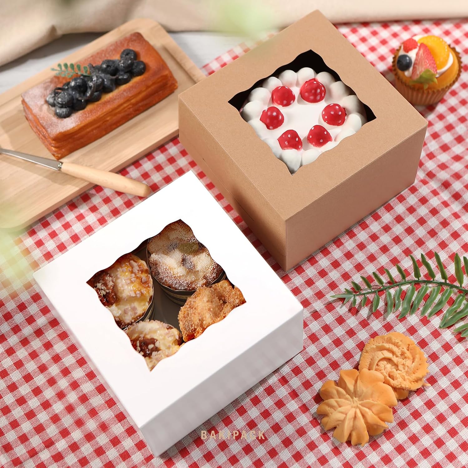 20 Cajas De Regalo De Papel Kraft Con Ventana Y Divisores Color | Meses sin interés