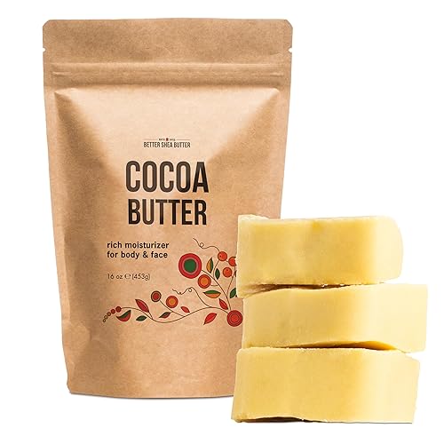 Better Shea Butter - Mantequilla de cacao sin refinar 100 pura grado alimenticio uso como bálsamo labial crema de estrías aceite de cicatrices