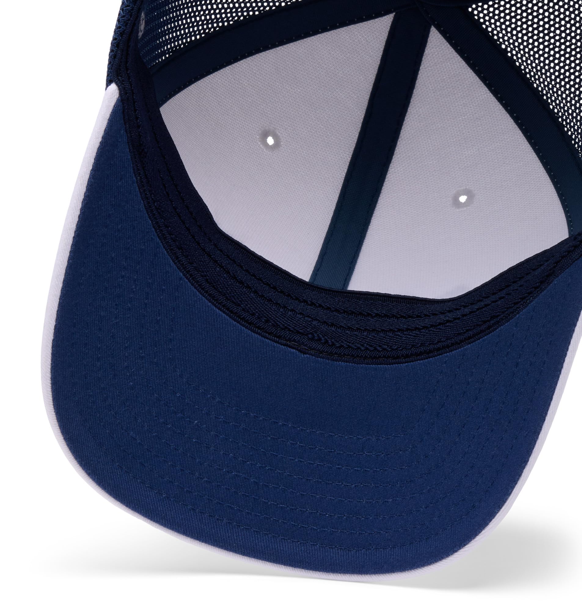 Columbia PFG - Berretto Unisex con Logo in Rete, Bianco/Carbonio/PFG Stacked Logo, L/XL