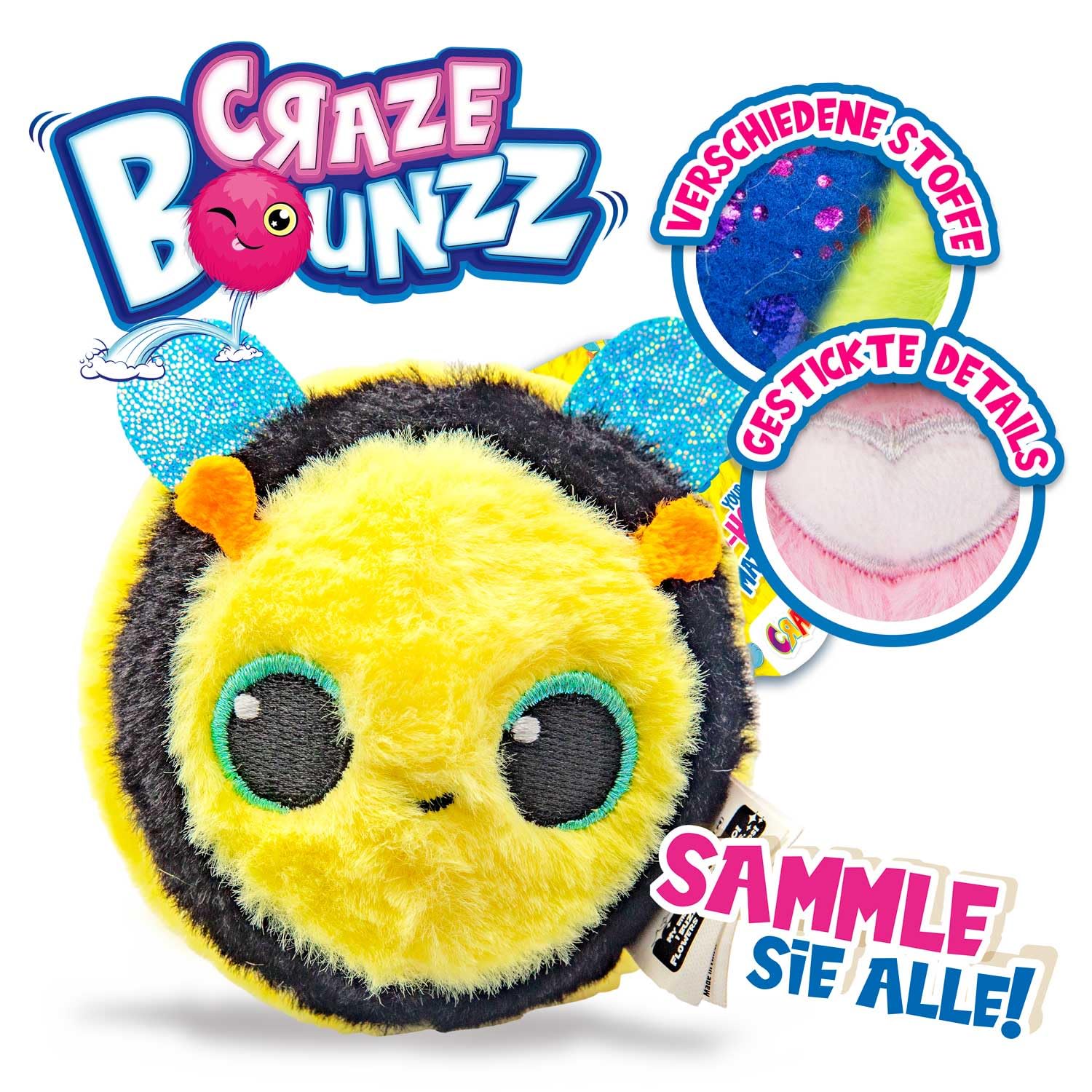 CRAZE BOUNZZ Kawaii Plushies Trio, 3-Pack Plushy Stuffed Animal Cuddly Toys,Soft Toy Set including Bouncy Ball Play, Nova - Image 4