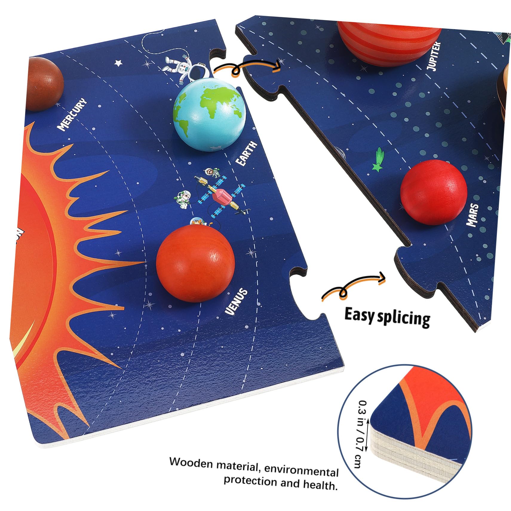 ERINGOGO Puzzle Solare del Otto Pianeti in Legno per Bambini | Superficie Liscia, Sicuro da Usare, Board da Gioco Educativa, Adatta a Piccoli Appassionati di Astronomia