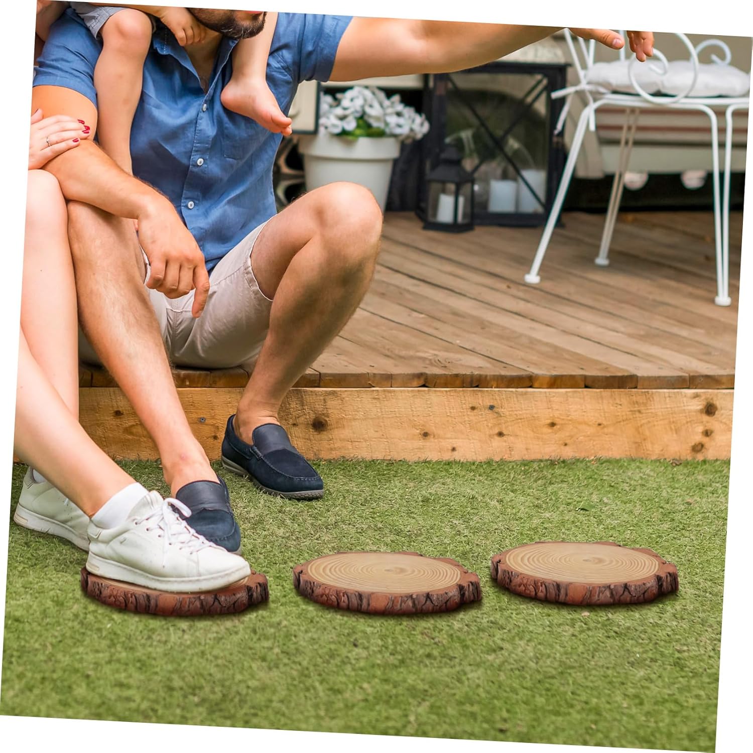 3Pcs Garden Stepping Stones Durable Outdoor Wood for Pathways Thick for Garden Decoration and Craft Projects