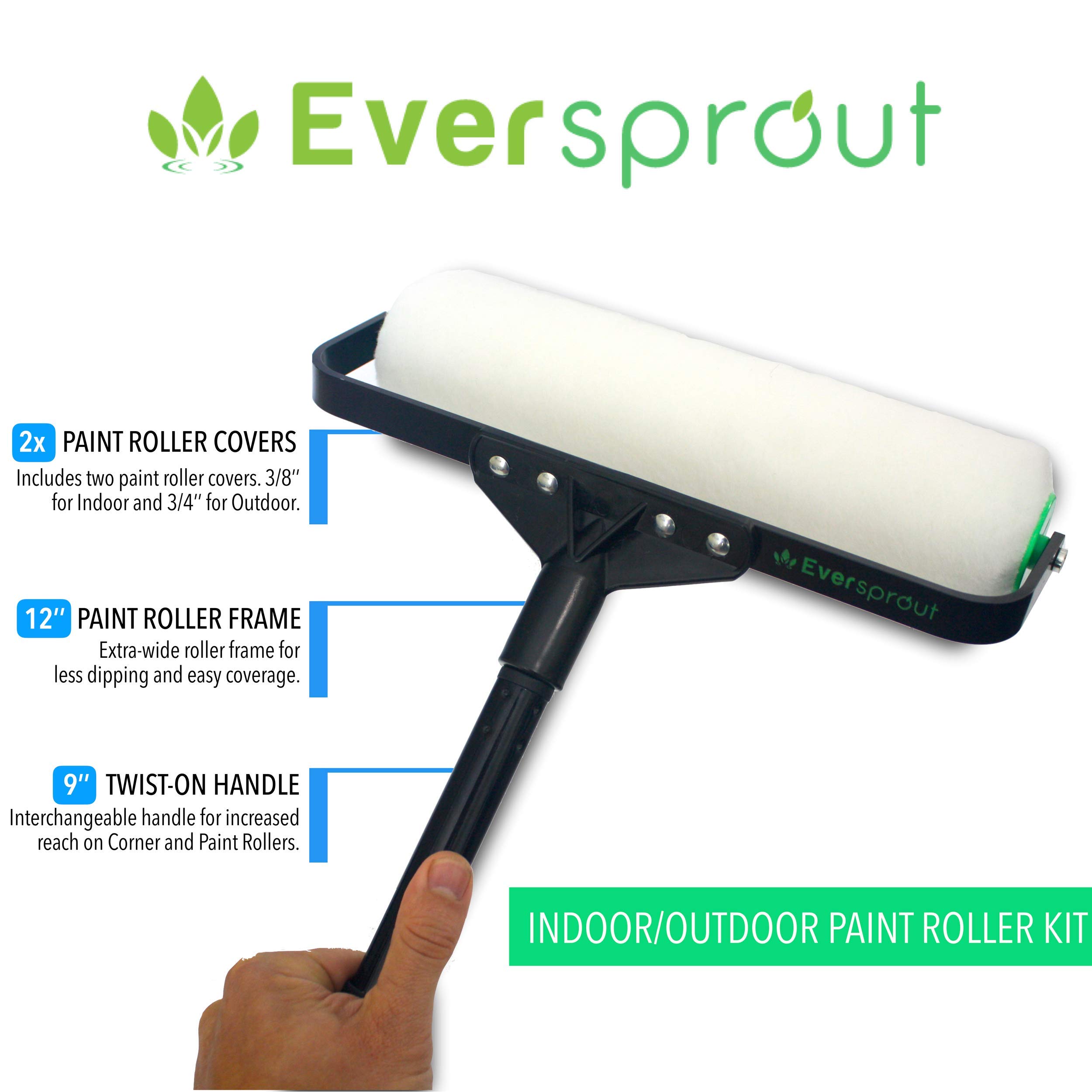 Buy EVERSPROUT Paint Roller Kit Extra Wide 12inch Roller Frame