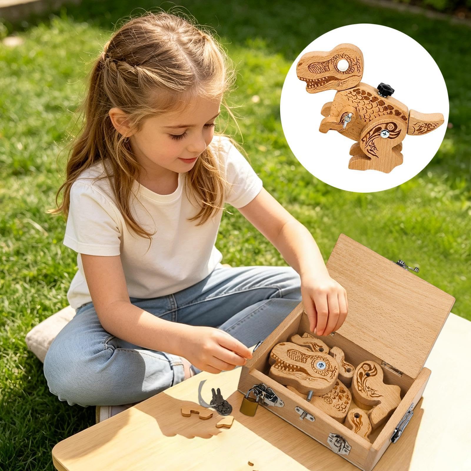 Puzzle Dinosauro in Legno da costruzione di dinosauri attività educativa