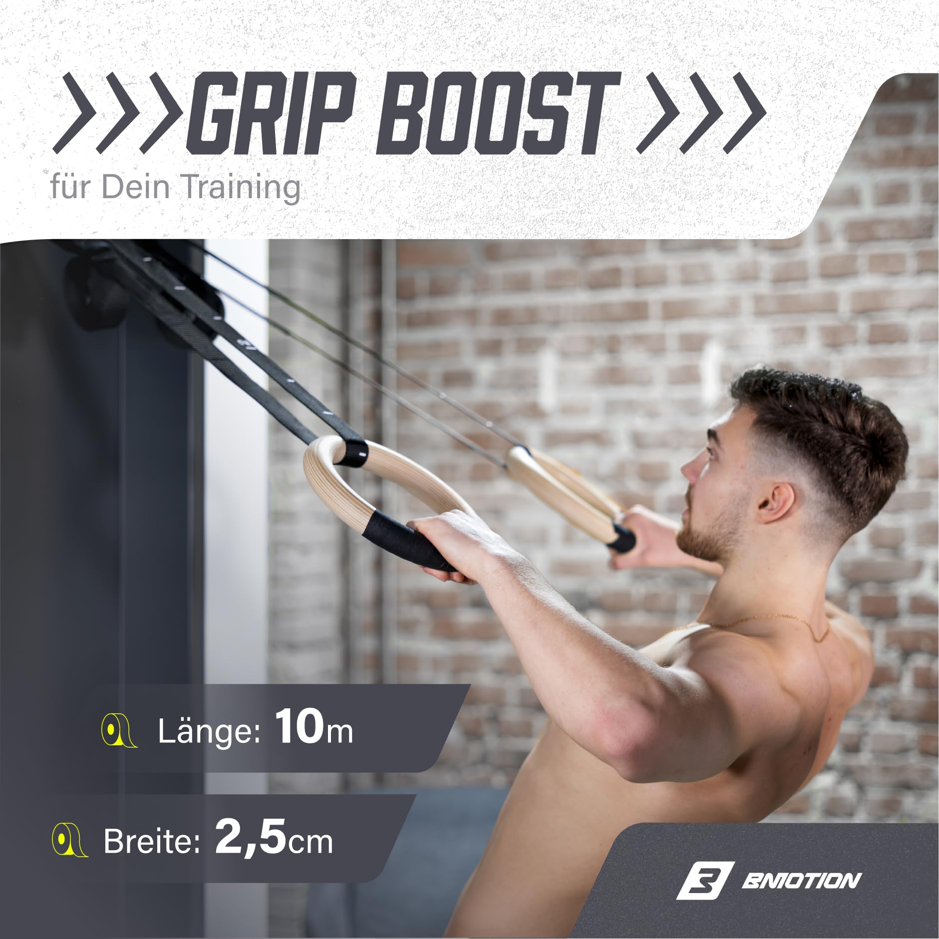 Müller & Blum Grip Tape Bande antidérapante pour équipement de fitness, musculation et calisthenics, 10 m, ruban adhésif de hockey sur glace, bande de sport autocollante pour max