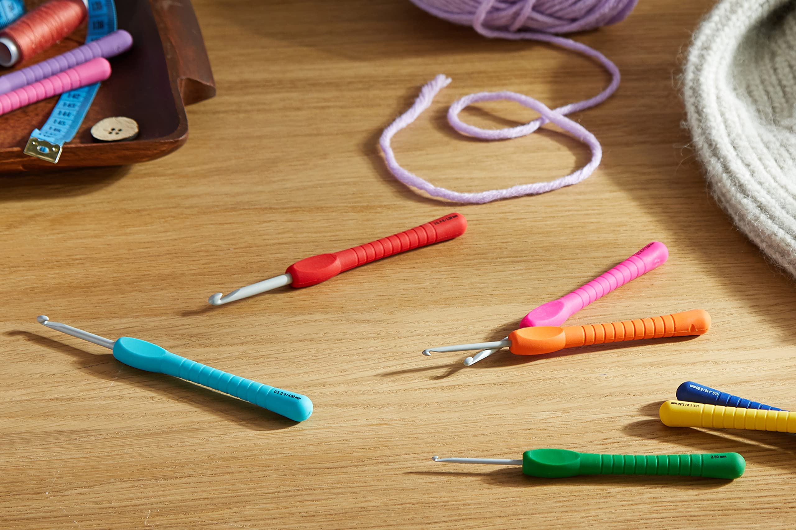 Pony Crochet Hook Set - Easy Grip & Sizes 2-6mm -4