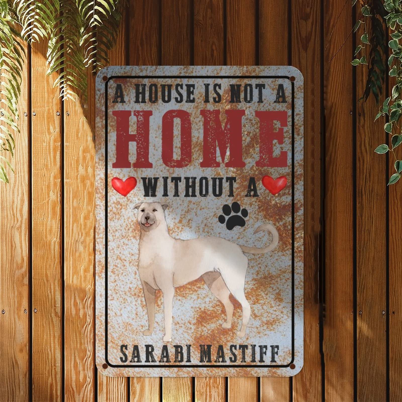 Targa Decorativa In Metallo 'A House Is Not A Home Without A Dog', 20x30 Cm, Stile Vintage Per Parete