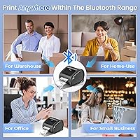 Vista 7 de Bluetooth Shipping Label Printer with 1 Roll Labels - D520BT Thermal Label Printer, Thermal Printers with Built-in Label Holder, Come with 500PCS