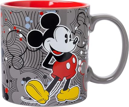Silver Buffalo Disney Mickey Mouse Pattern Vintage, Ceramic Mug, 20oz