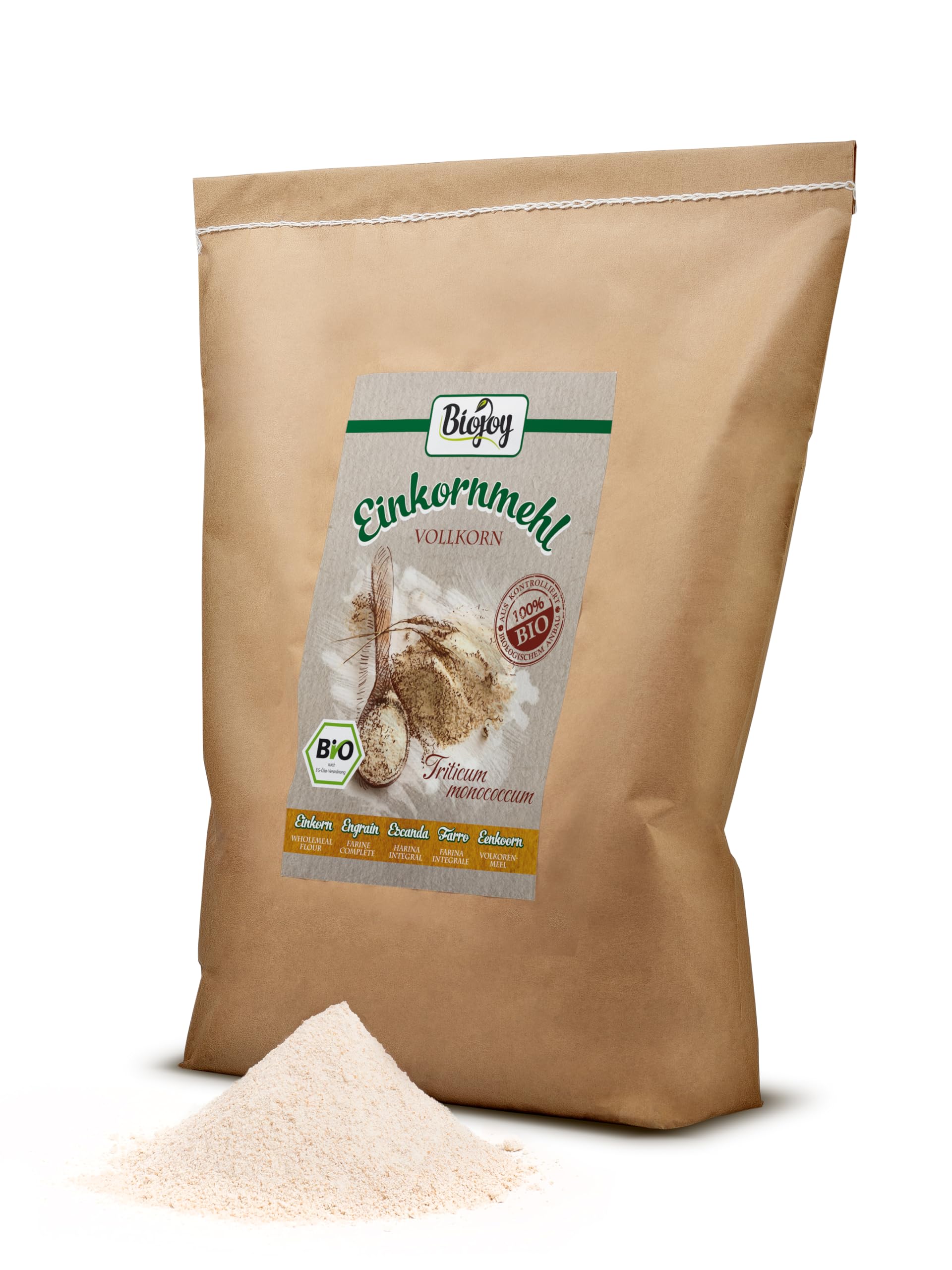 Biojoy Harina de Escanda Integral Ecológica (5 kg), Granos de Escanda molidas (Triticum monococcum)