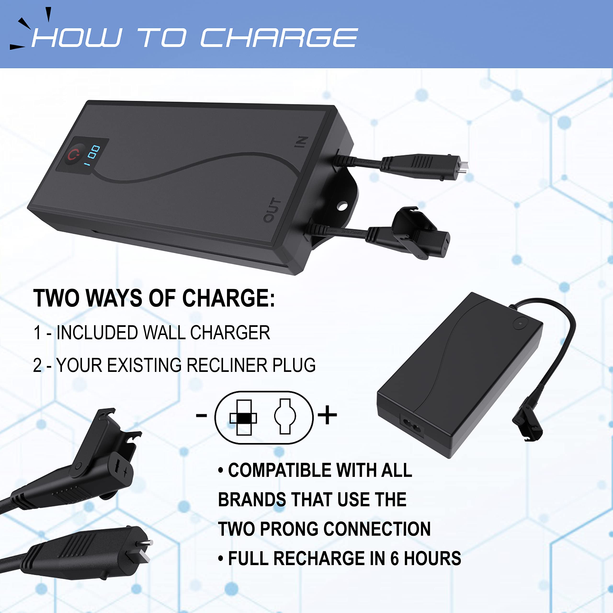 Buy Battery Pack for Reclining Furniture with ChargerRechargeable