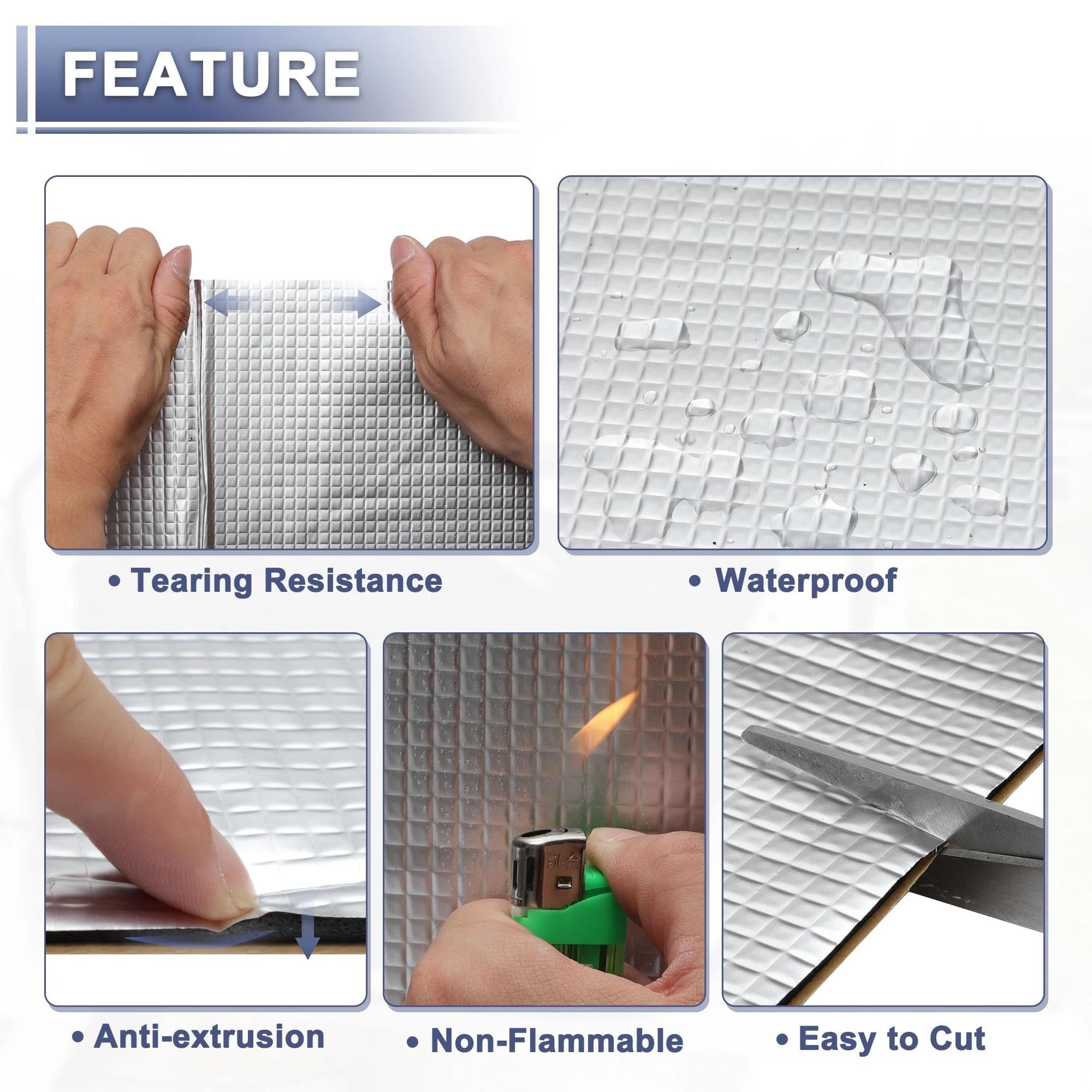 Aislamiento automóviles 10 Alfombrillas Insonorizantes Universales De Espuma Aluminio Para Coche 40 X 20 Cm Autoadhesivas almohadilla de aislamiento