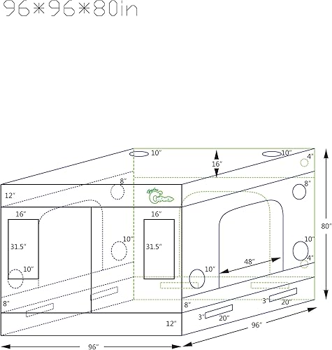 Miniatura 7 de Hydro Crunch Tienda de cultivo hidropónico ND940009000 96 "x 96" x 80"